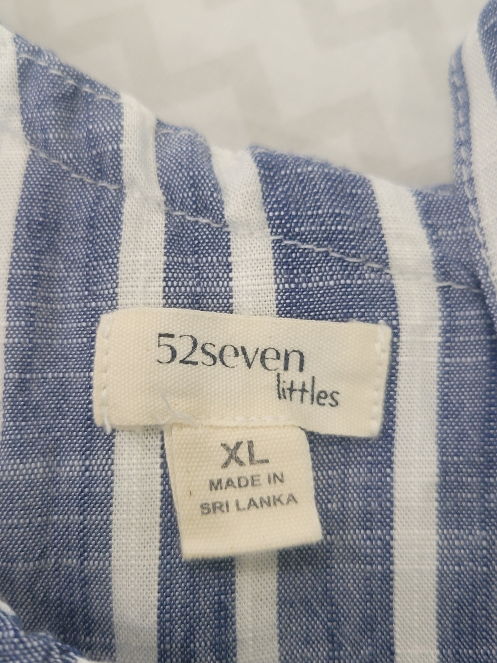 Girls Blue & White One-Shoulder Ruffle Stripe Dress Coastal Summer - Picture 2 of 11